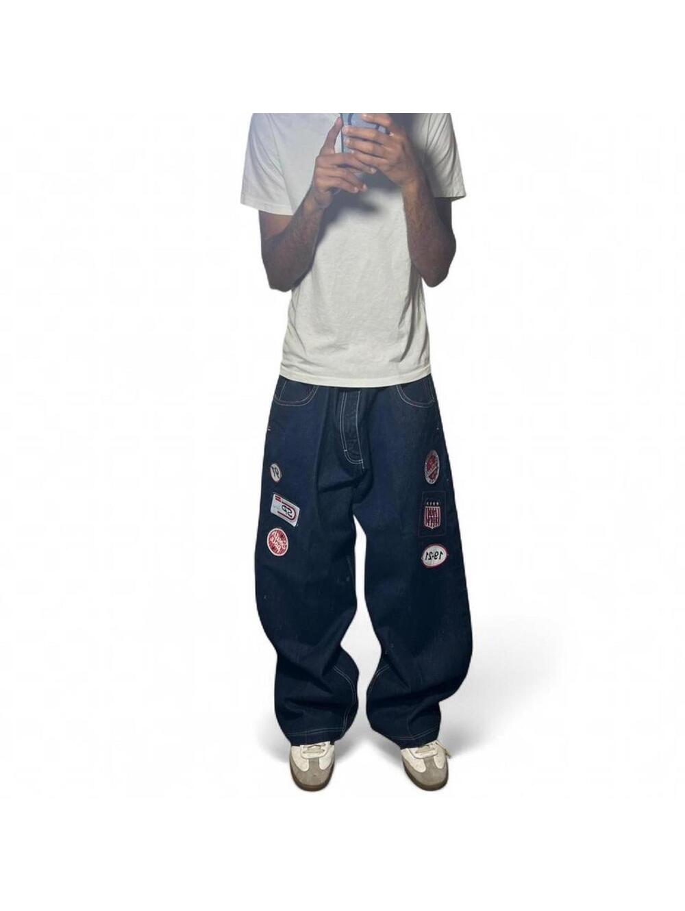 Y2K Baggy Embellished Southpole Dark Wash Jeans